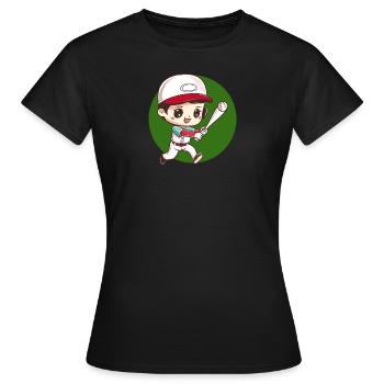 Baseball Joueur de baseball Gant de baseball - T-shirt Femme - noir - Devant - AI Model Female 172 dark (172cm)