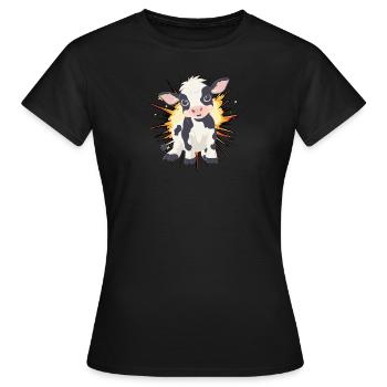 Vache Vaches - T-shirt Femme - noir - Devant - AI Model Female 172 dark (172cm)