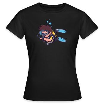 Taucher Diving Scuba - Frauen T-Shirt - Schwarz - Vorne - AI Model Female 172 dark (172cm)