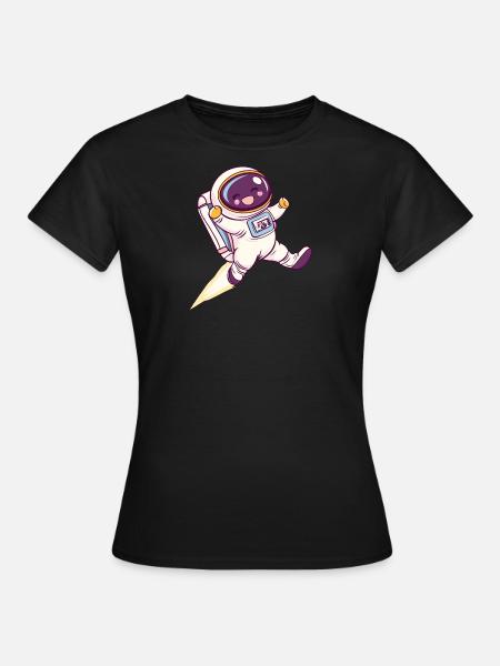 Astronaut Spaceman Space Shuttle - Frauen T-Shirt - Schwarz