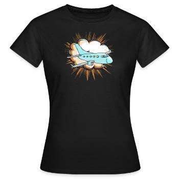 Pilote d’avion Jet - T-shirt Femme - noir - Devant - AI Model Female 172 dark (172cm)