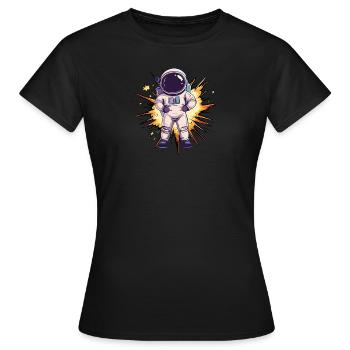 Astronaut Spaceship - Women's T-Shirt - black - Front - AI Model Female 172 dark (172cm)