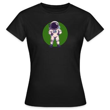 Astronaut Spaceship - Women's T-Shirt - black - Front - AI Model Female 172 dark (172cm)