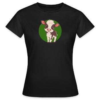 Kuh Rind - Frauen T-Shirt - Schwarz - Vorne - AI Model Female 172 dark (172cm)