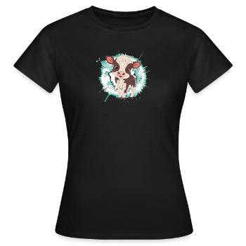 Kuh Rind Kühe - Frauen T-Shirt - Schwarz - Vorne - AI Model Female 172 dark (172cm)