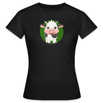 Bovins vaches - T-shirt Femme - noir - Devant - AI Model Female 172 dark (172cm)