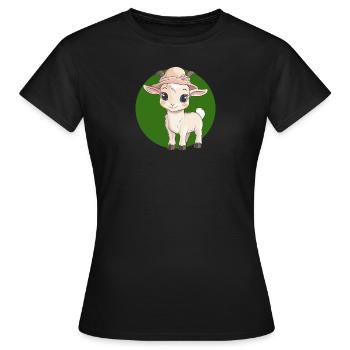Chèvre Chèvre Taureau de chèvre - T-shirt Femme - noir - Devant - AI Model Female 172 dark (172cm)