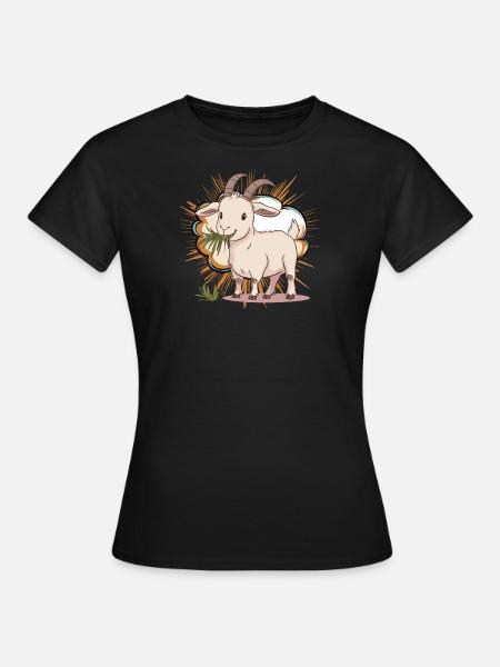 Ziege Ziegenbock Steinbock - Frauen T-Shirt - Schwarz