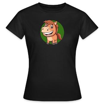 Horses Horse Head Rider - Women's T-Shirt - black - Front - AI Model Female 172 dark (172cm)