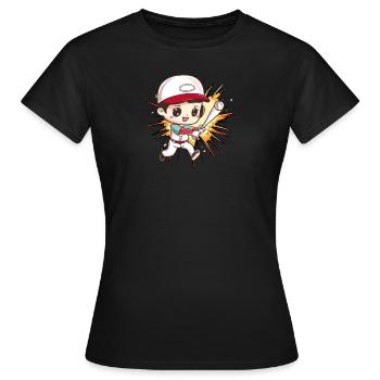 Pichet de baseball - T-shirt Femme - noir - Devant - AI Model Female 172 dark (172cm)