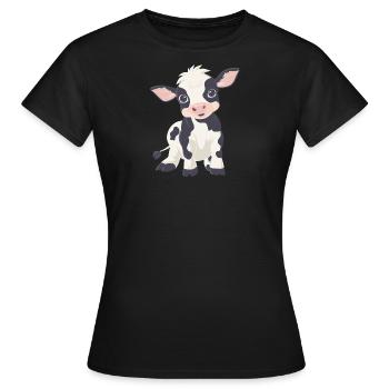 Kuh Kühe Muh - Frauen T-Shirt - Schwarz - Vorne - AI Model Female 172 dark (172cm)