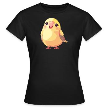 Perruche, Moineau, Oiseau - T-shirt Femme - noir - Devant - AI Model Female 172 dark (172cm)