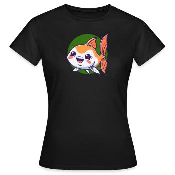 Poisson Poisson Poisson - T-shirt Femme - noir - Devant - AI Model Female 172 dark (172cm)