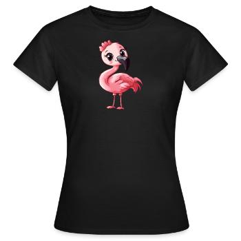 Flamingo Flamenco Amour Des Animaux - T-shirt Femme - noir - Devant - AI Model Female 172 dark (172cm)
