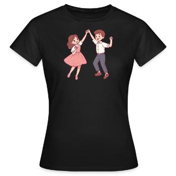 Tanzpaar Tanzlehrer - Frauen T-Shirt - Schwarz - Vorne - AI Model Female 172 dark (172cm)