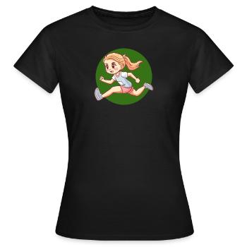 Laufen Sprint Sprinten - Frauen T-Shirt - Schwarz - Vorne - AI Model Female 172 dark (172cm)