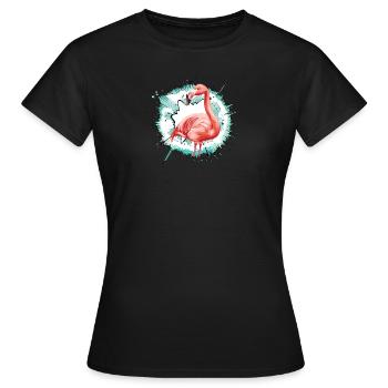 Rose flamant rose - T-shirt Femme - noir - Devant - AI Model Female 172 dark (172cm)
