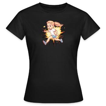 Sprint en course à pied - T-shirt Femme - noir - Devant - AI Model Female 172 dark (172cm)