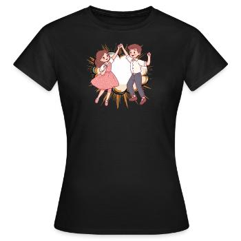 Tanzpaar Foxtrott Tanzschule - Frauen T-Shirt - Schwarz - Vorne - AI Model Female 172 dark (172cm)