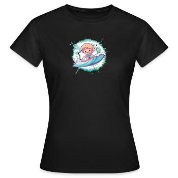 Surfer Wellenreiter - Frauen T-Shirt - Schwarz - Vorne - AI Model Female 172 dark (172cm)
