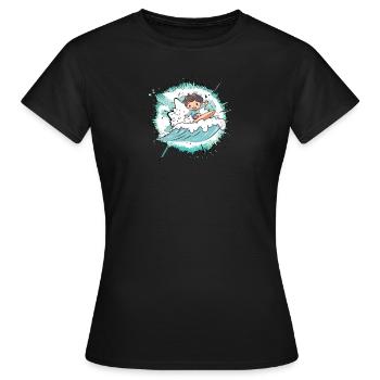Surfer Wellenreiten - Frauen T-Shirt - Schwarz - Vorne - AI Model Female 172 dark (172cm)