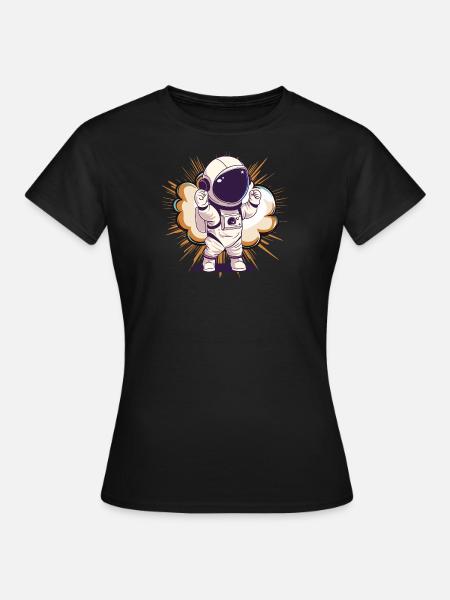 Astronaut Spaceman - Frauen T-Shirt - Schwarz