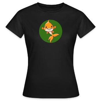Fische Fischer - Frauen T-Shirt - Schwarz - Vorne - AI Model Female 172 dark (172cm)