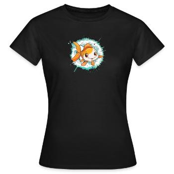 Poissons Poissons prédateurs - T-shirt Femme - noir - Devant - AI Model Female 172 dark (172cm)