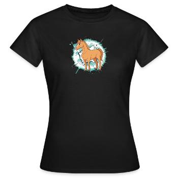 Galop tête de cheval - T-shirt Femme - noir - Devant - AI Model Female 172 dark (172cm)