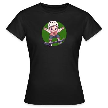 Skate Skateboard Halfpipe - Women's T-Shirt - black - Front - AI Model Female 172 dark (172cm)