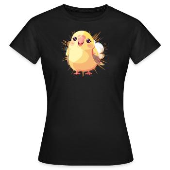 Wellensittich Vogelschwarm - Frauen T-Shirt - Schwarz - Vorne - AI Model Female 172 dark (172cm)