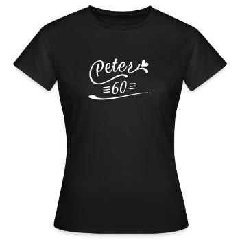 peter 60 - Women's T-Shirt - black - Front - AI Model Female 172 dark (172cm)