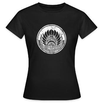 Maya Maske Quetzalcoatl Indianer Mexiko Kornkreis - Frauen T-Shirt - Schwarz - Vorne - AI Model Female 172 dark (172cm)