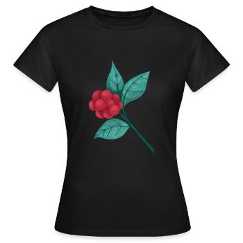 Branche avec des baies rouges - T-shirt Femme - noir - Devant - AI Model Female 172 dark (172cm)