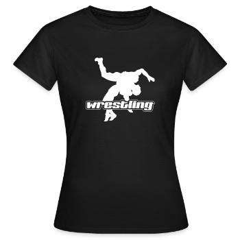 Ringer - Frauen T-Shirt - Schwarz - Vorne - AI Model Female 172 dark (172cm)