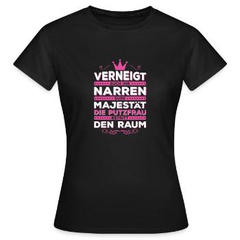 Putzfrau Putzkraft Putzhilfe Reingungskraft - Frauen T-Shirt - Schwarz - Vorne - AI Model Female 172 dark (172cm)