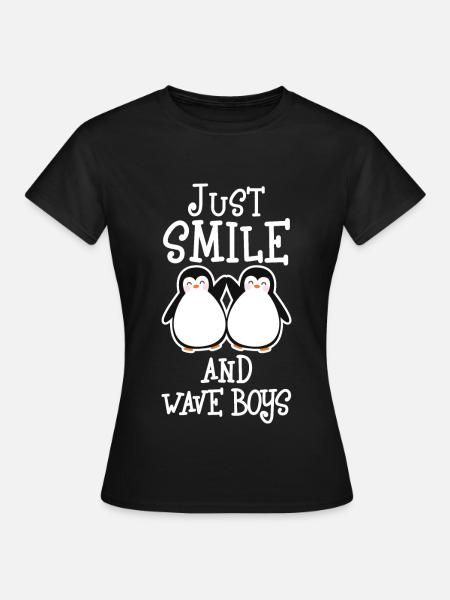 Penguins Just Smile And Wave Boys - Women's T-Shirt - black