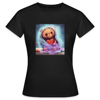 Keine Angst Schmusedecke zusammen sind wir stark - Frauen T-Shirt - Schwarz - Vorne - AI Model Female 172 dark (172cm)