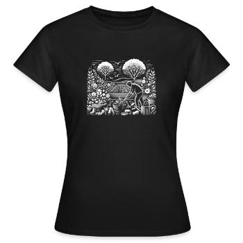 Jardinage - T-shirt Femme - noir - Devant - AI Model Female 172 dark (172cm)