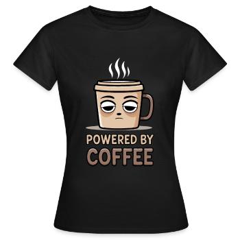 Powered by Coffee Design - Frauen T-Shirt - Schwarz - Vorne - AI Model Female 172 dark (172cm)