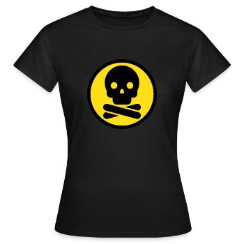 Crâne. Attention dangereuse! - T-shirt Femme - noir - Devant - AI Model Female 172 dark (172cm)