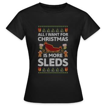 Schlitten Winterurlaub Piste - Frauen T-Shirt - Schwarz - Vorne - AI Model Female 172 dark (172cm)
