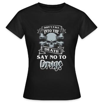Drug-Free Drugs Straight Edge Nicotine - Women's T-Shirt - black - Front - AI Model Female 172 dark (172cm)