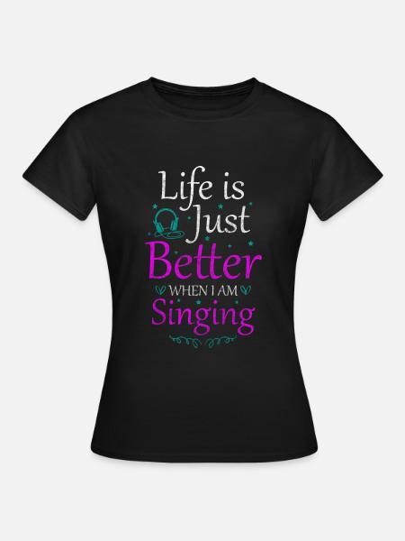 Singen Sängerin Sprachgesang Mikrofon - T-shirt dam - svart