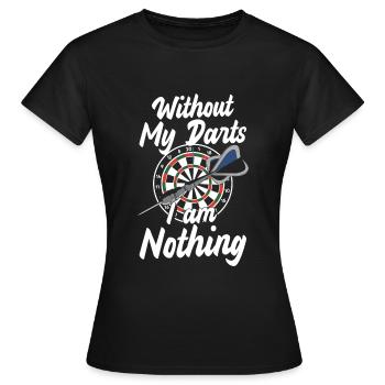Dart Dartboard Bullseye Spiel - Frauen T-Shirt - Schwarz - Vorne - AI Model Female 172 dark (172cm)
