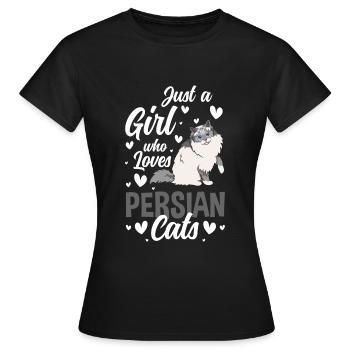Perser Haustier Chefin Katzenlady - Frauen T-Shirt - Schwarz - Vorne - AI Model Female 172 dark (172cm)