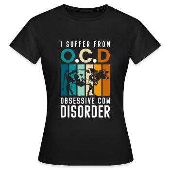 Kühe Kuhflecken Vieh Tierliebe - Frauen T-Shirt - Schwarz - Vorne - AI Model Female 172 dark (172cm)