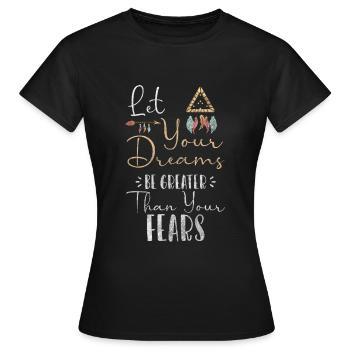 Rêve Plume Bonheur Dormir - T-shirt Femme - noir - Devant - AI Model Female 172 dark (172cm)