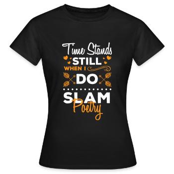 Poésie Slam Poème Littérature Rédacteur - T-shirt Femme - noir - Devant - AI Model Female 172 dark (172cm)