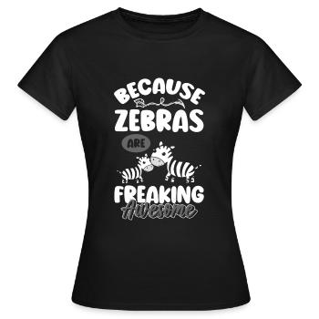 Zebra Horses Animal Rights Activists - Women's T-Shirt - black - Front - AI Model Female 172 dark (172cm)